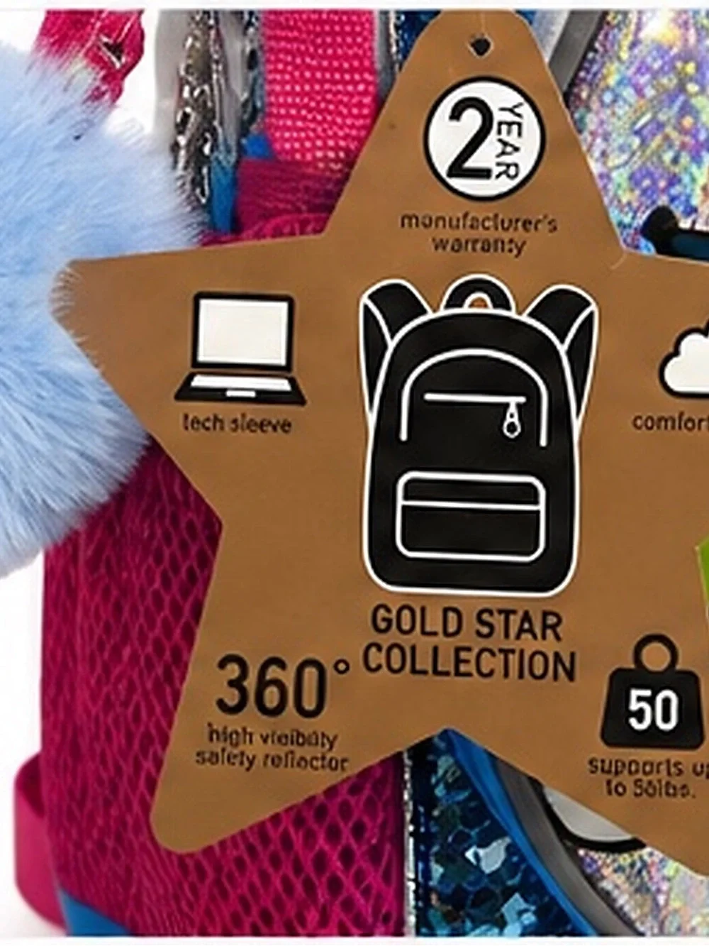 Hello Kitty Blue Sequin Kids Backpack with Holographic Front